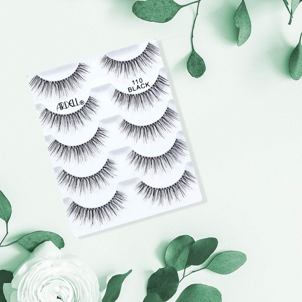 Ardell Natural Eyelashes 110 Black clear-band details for discreet, seamless wear.
