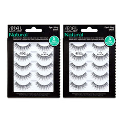 Ardell Natural Eyelashes 110 Black closeup emphasizes a natural look with soft, layered lashes.