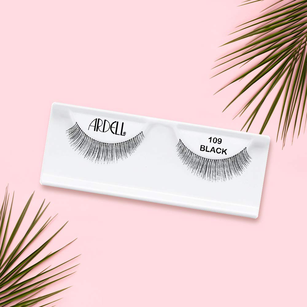 Ardell Natural Lashes 109 Black application-ready quad-pack for effortless on-the-go wear.