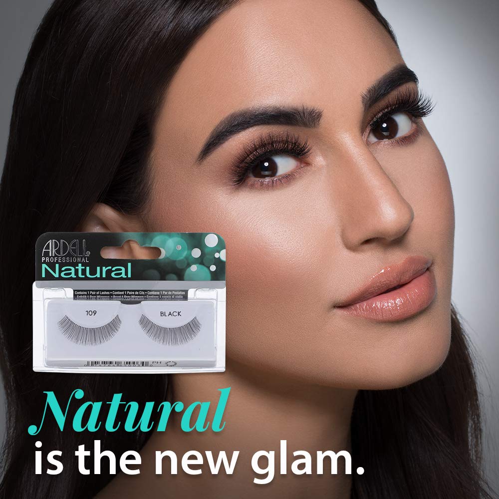 Ardell Natural Lashes 109 Black close-up shows invisible band blending seamlessly.