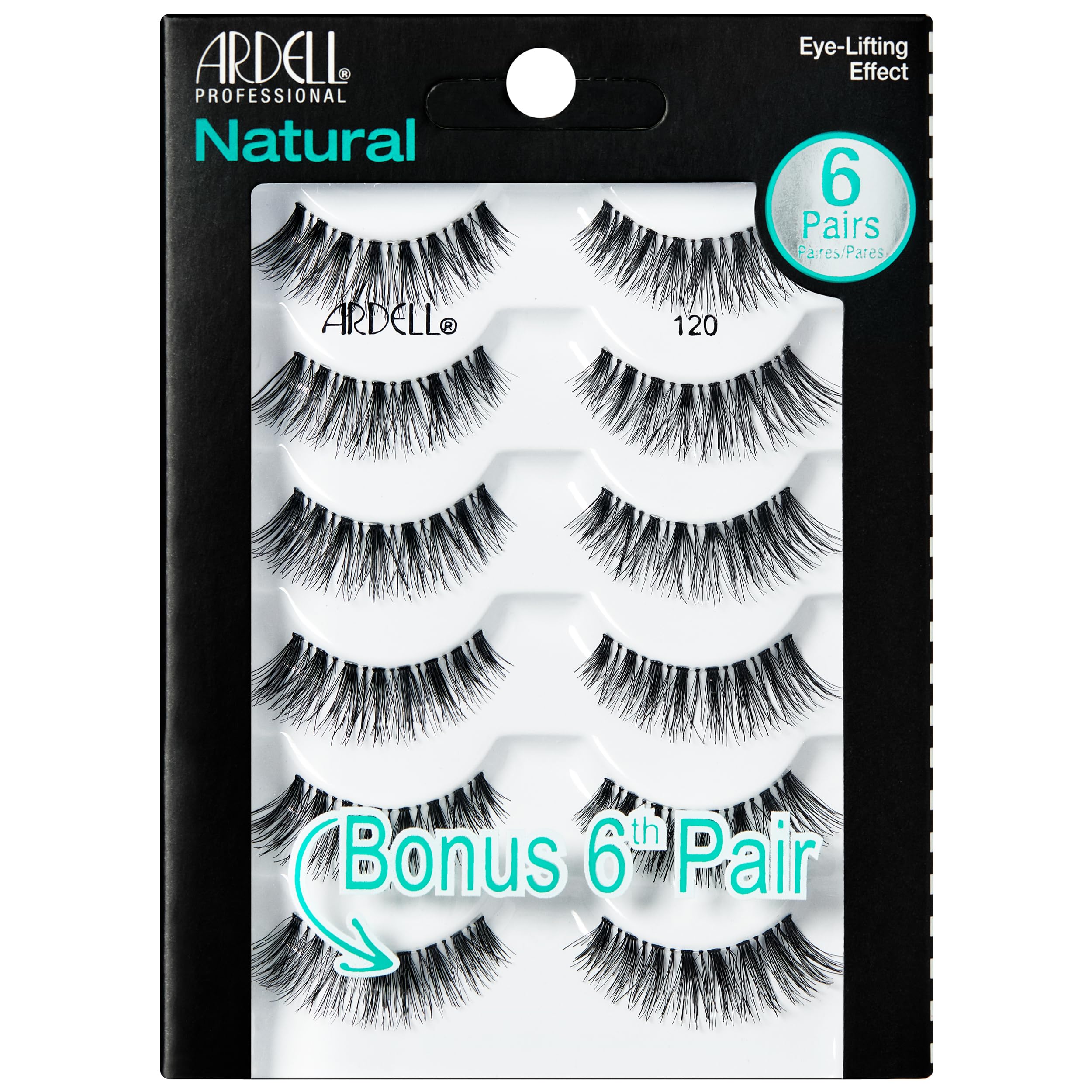 Ardell Natural Lashes 120 wispy closeup, lightweight natural blend for daily wear.