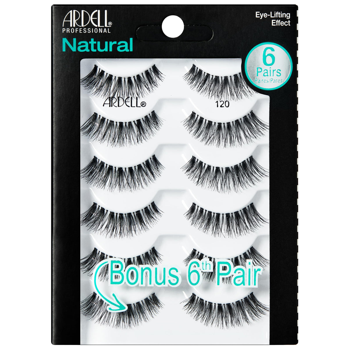 Ardell Natural Lashes 120 wispy closeup, lightweight natural blend for daily wear.