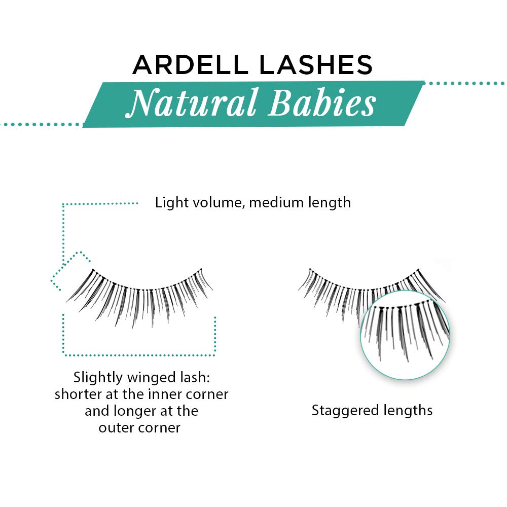 Ardell Natural Lashes Babies Black application-friendly closeup showing easy placement and light weight