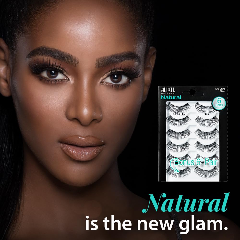 Ardell Natural 105 lashes close-up—subtle flare for natural enhancement.