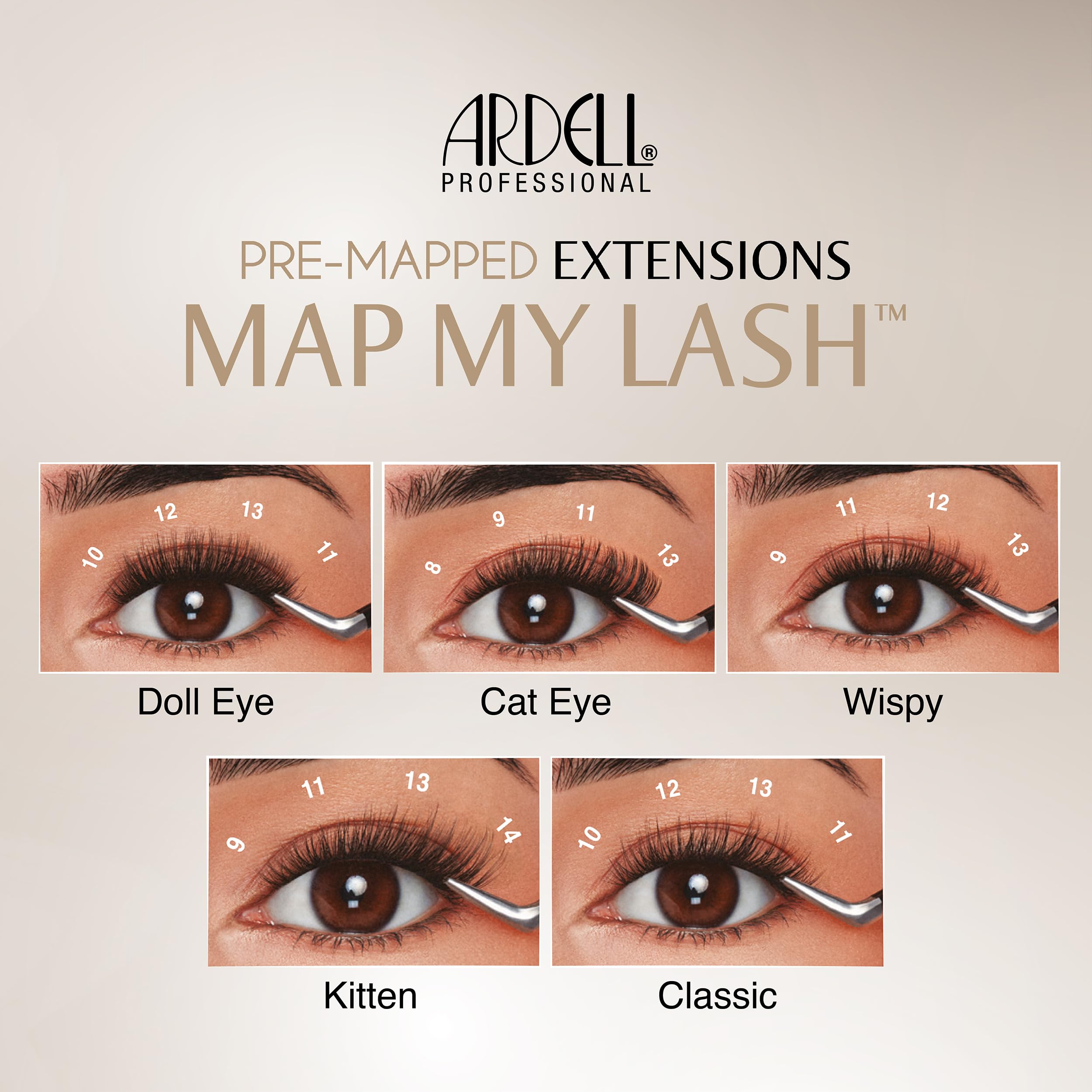 Ardell Pre-Mapped Eyelash Extensions Kit application setup for underlash or strip use