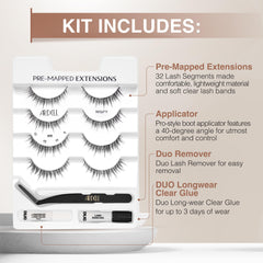 Ardell Pre-Mapped Eyelash Extensions Kit lash glue for secure adhesion