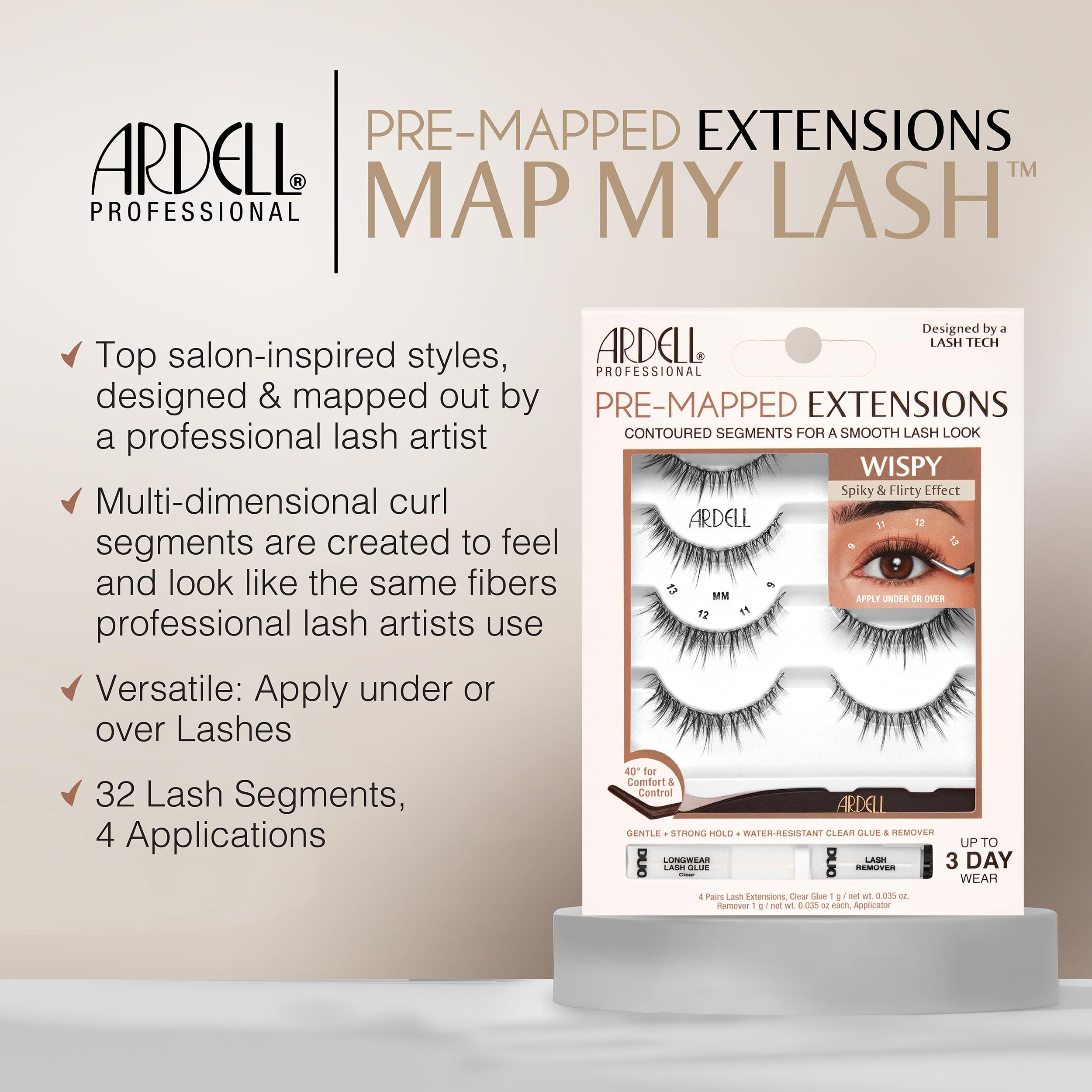 Ardell Pre-Mapped Eyelash Extensions Kit remover for safe lash cleansing