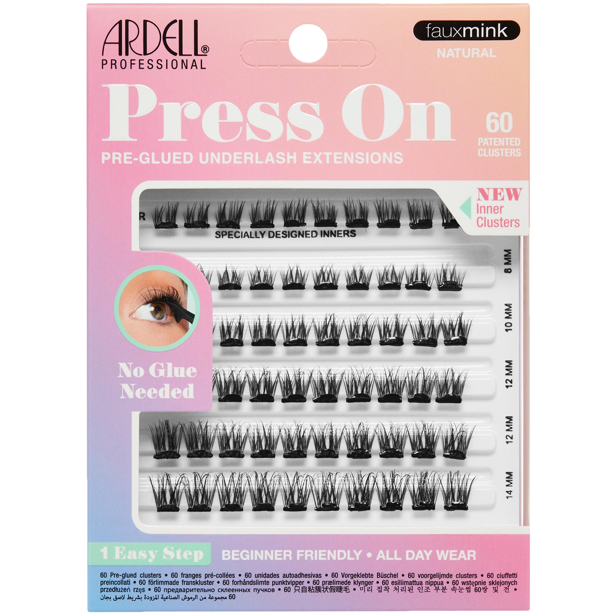 Ardell press-on fauxmink natural outer-lash clusters for seamless natural flutter