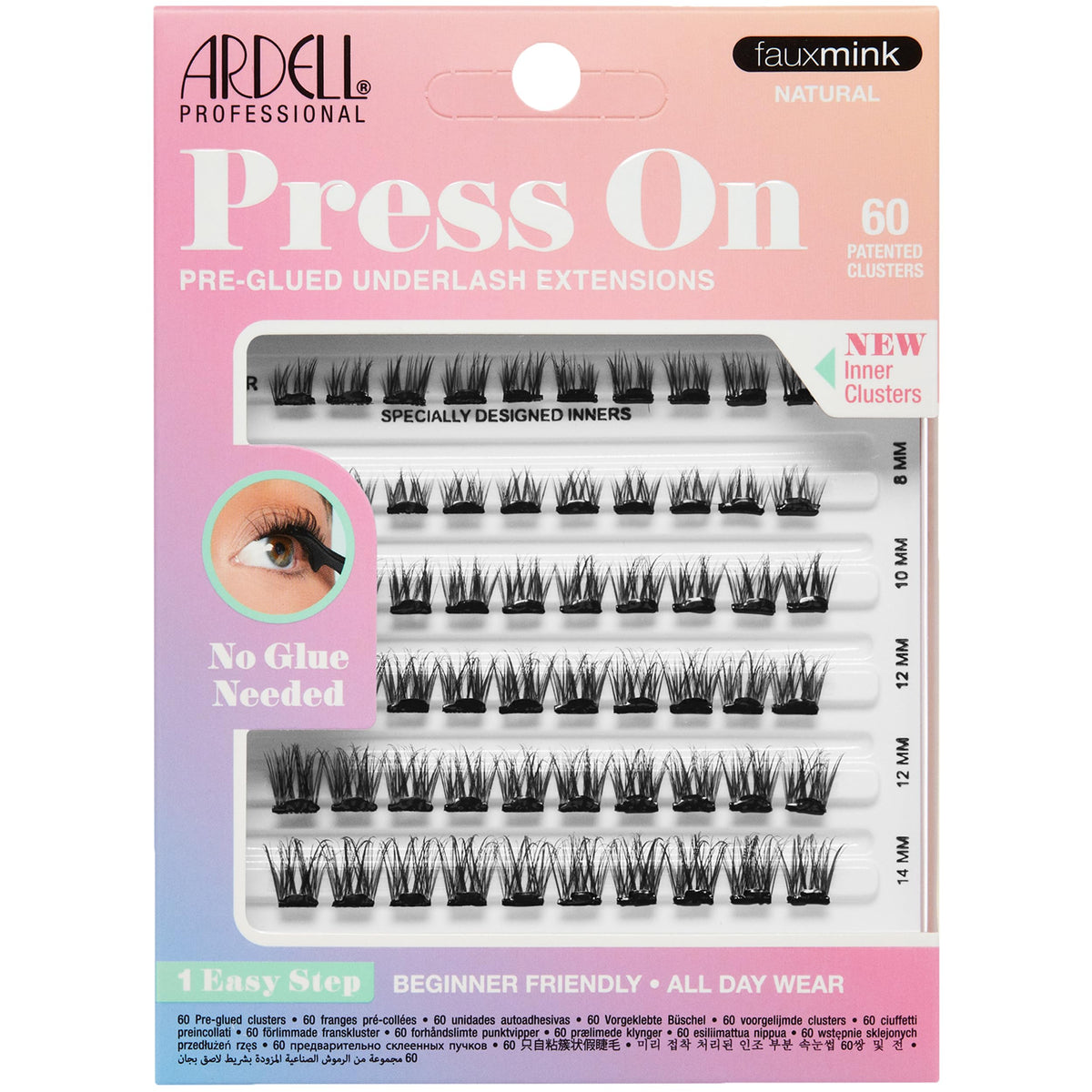 Ardell press-on fauxmink natural outer-lash clusters for seamless natural flutter
