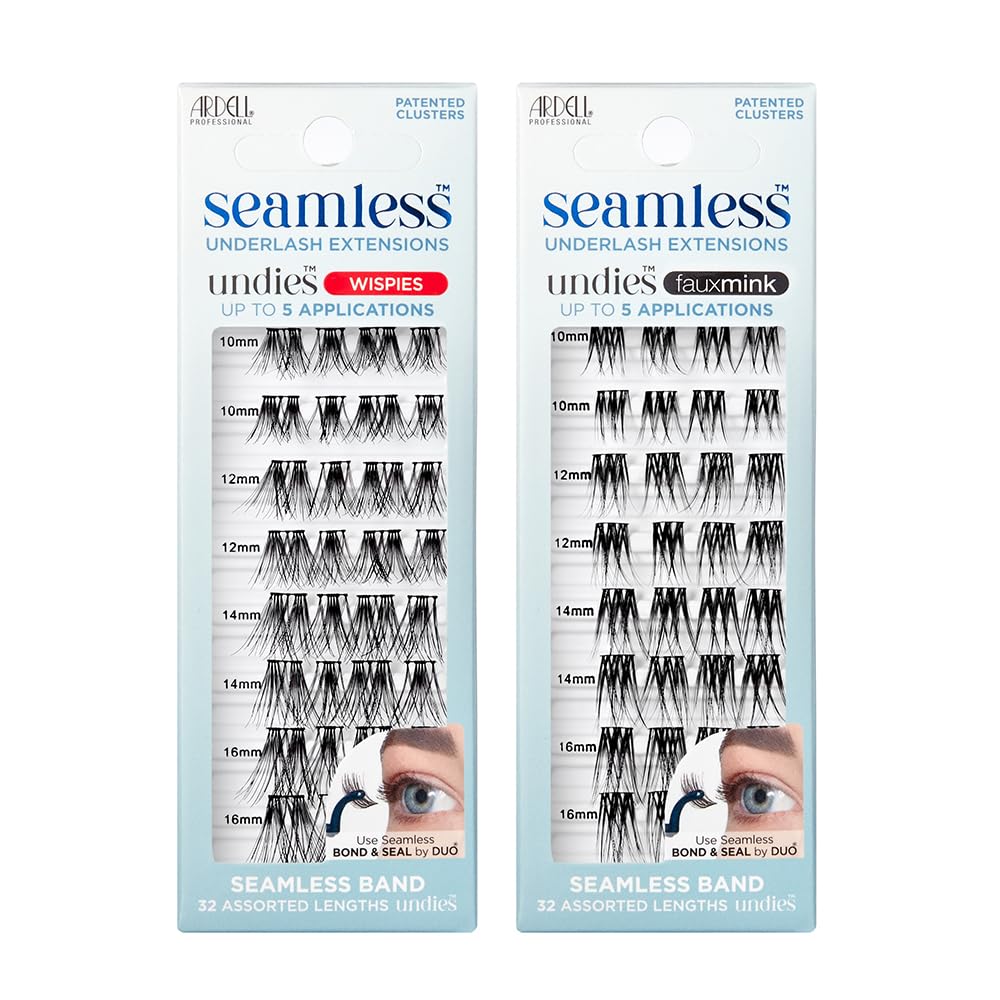 Ardell Seamless Extensions refill kit with Wispies and Faux Mink clusters for easy at-home lash refresh
