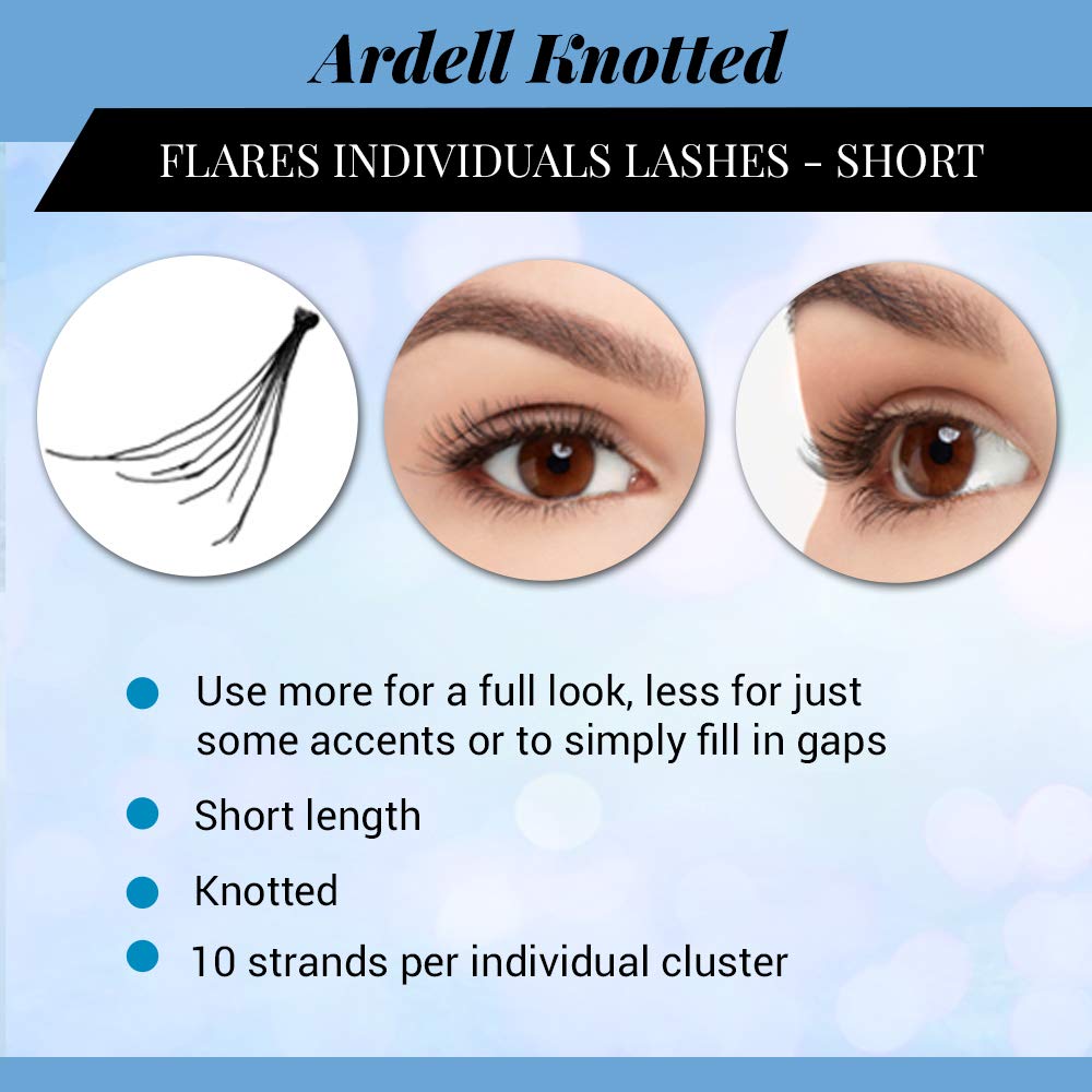 Ardell Short Black Individuals on eyelid showing natural blend