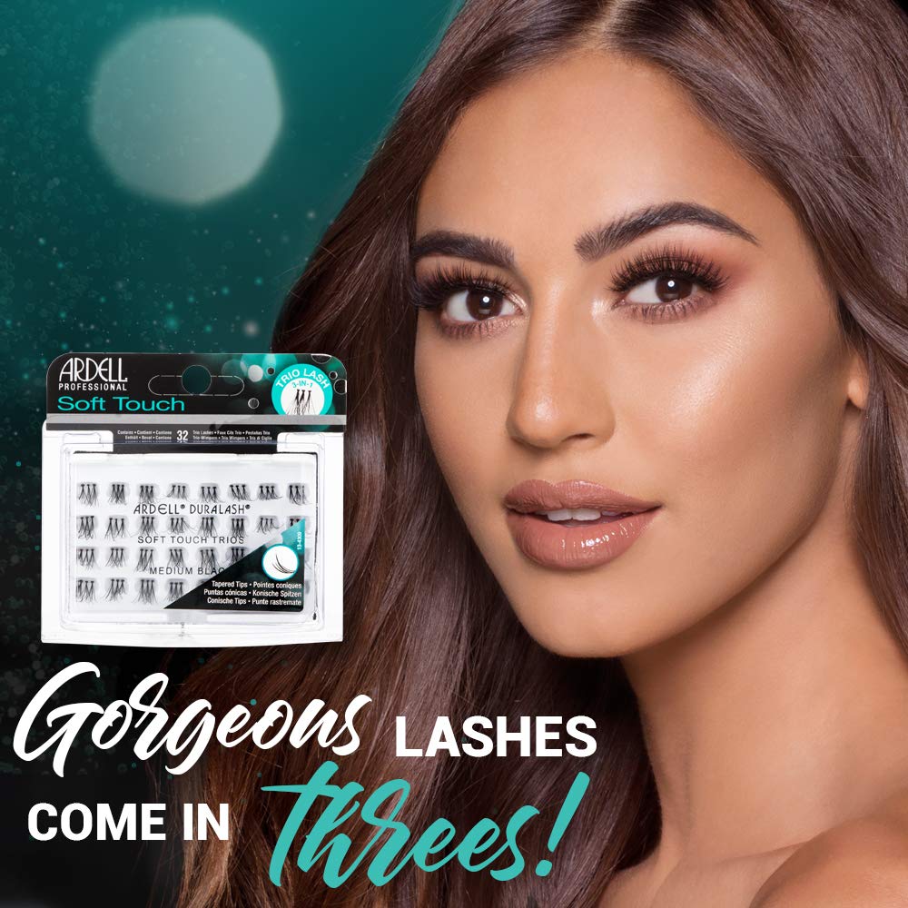 Ardell Soft Touch Trios invisiband closeup shows seamless knot-free lash band