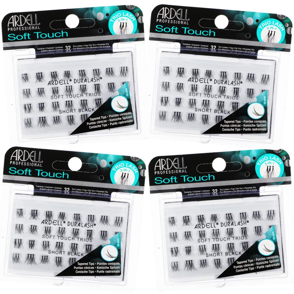 Ardell Soft Touch Trios short black lash individuals pack delivers natural-look volume for daily wear.