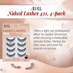 Ardell Naked Lashes 421 in-pack display with 4 pairs per pack for value