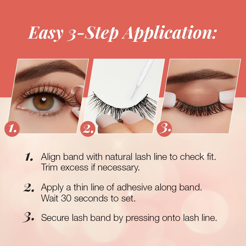 Ardell Naked Lashes 424 application-ready lashes for easy wear.