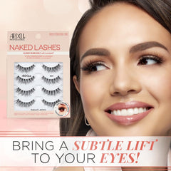 Ardell Naked Lashes 424 Invisiband close-up shows subtle curl and natural blend.