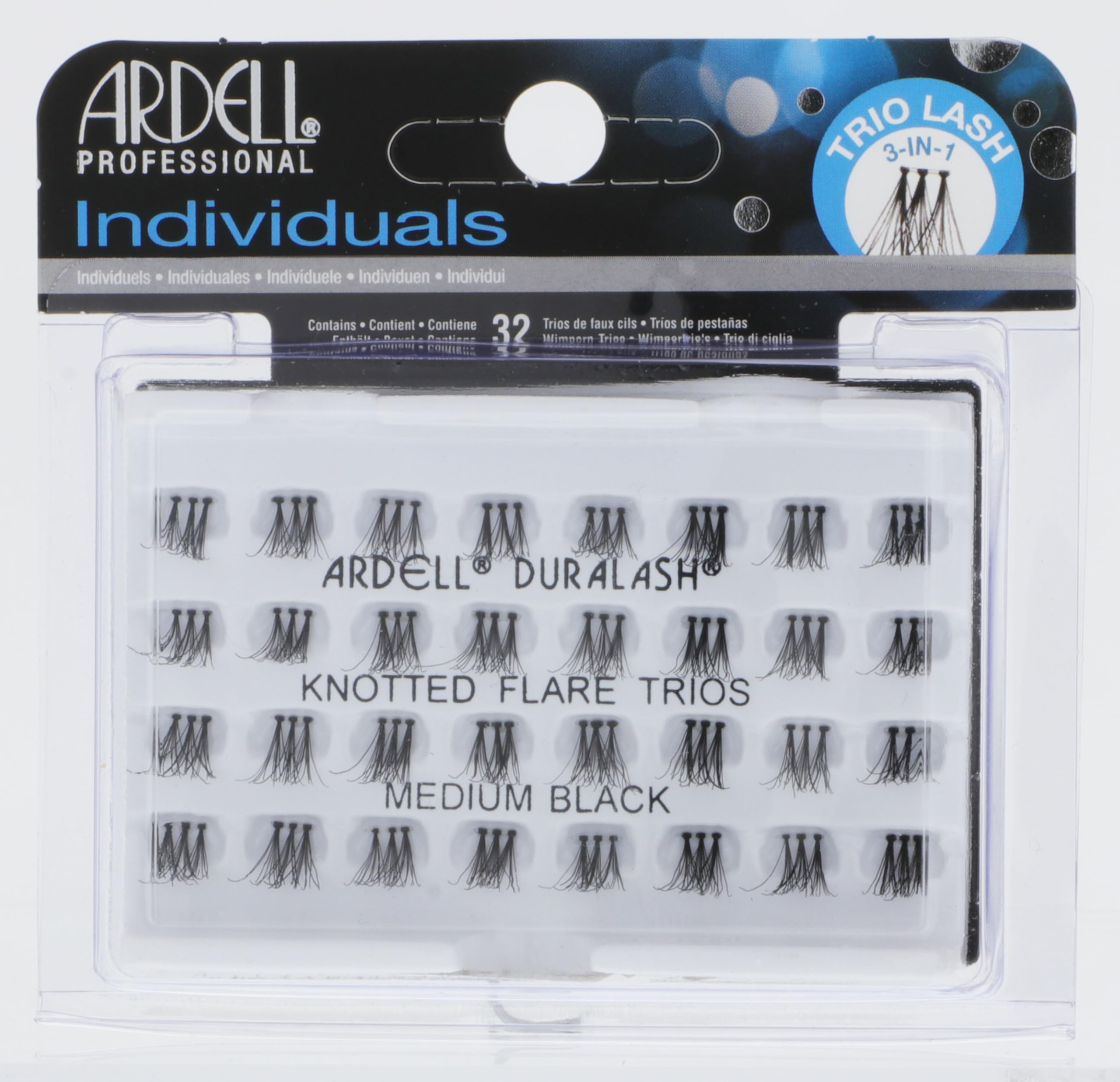 Ardell Trios Medium Black 4-pack enabling versatile daily wear.