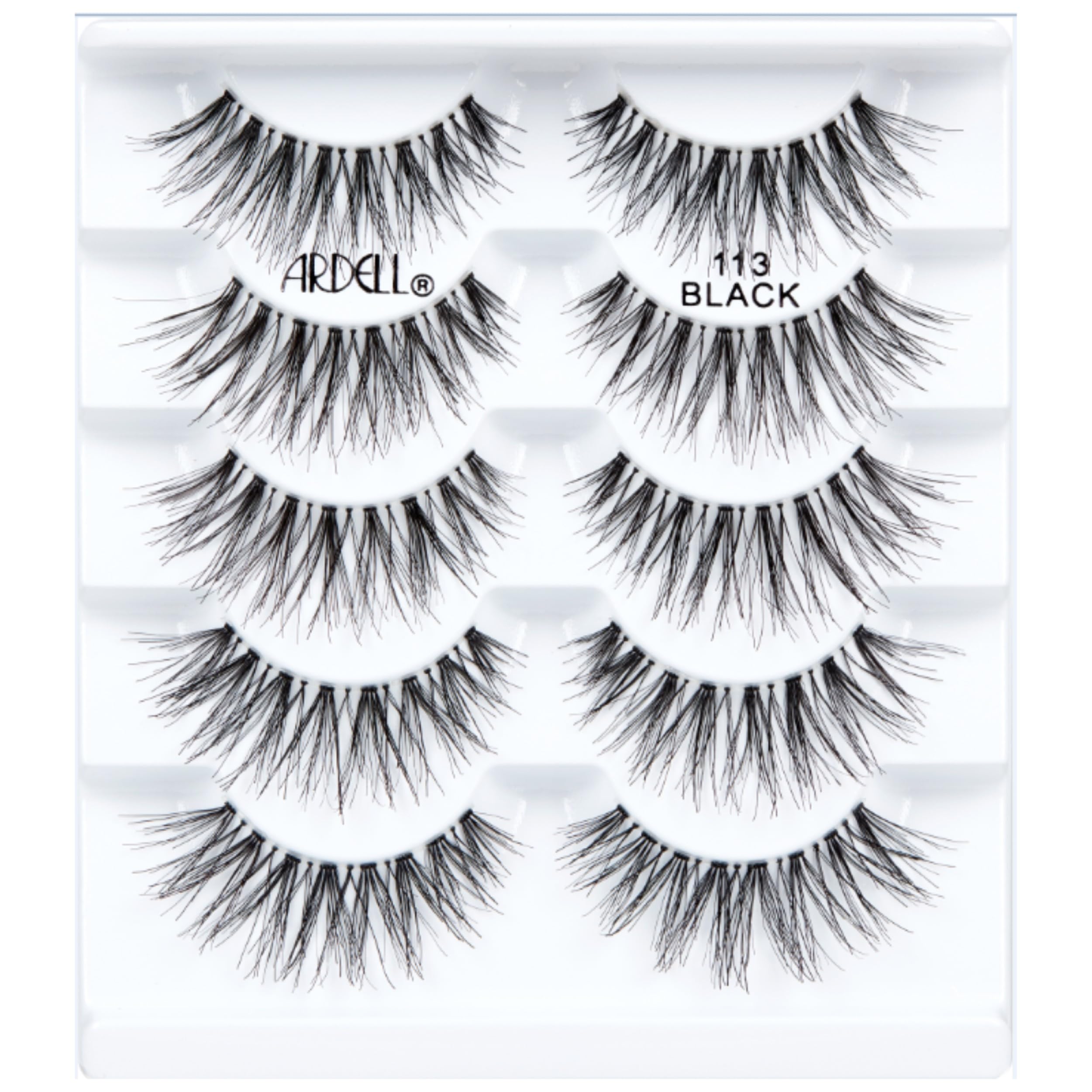 Ardell Wispies 113 strip-on-eye demonstrates seamless fit for daytime looks.