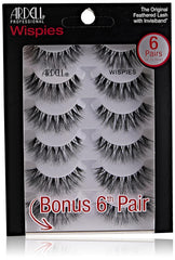 Ardell Wispies Black close-up showing feathery lashes for natural daytime glamour.