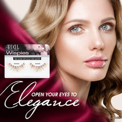 Ardell Wispies Brown on-eye wear delivers natural enhancement and easy blending.