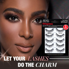 Ardell Wispy Lashes in hand ready for simple DIY application