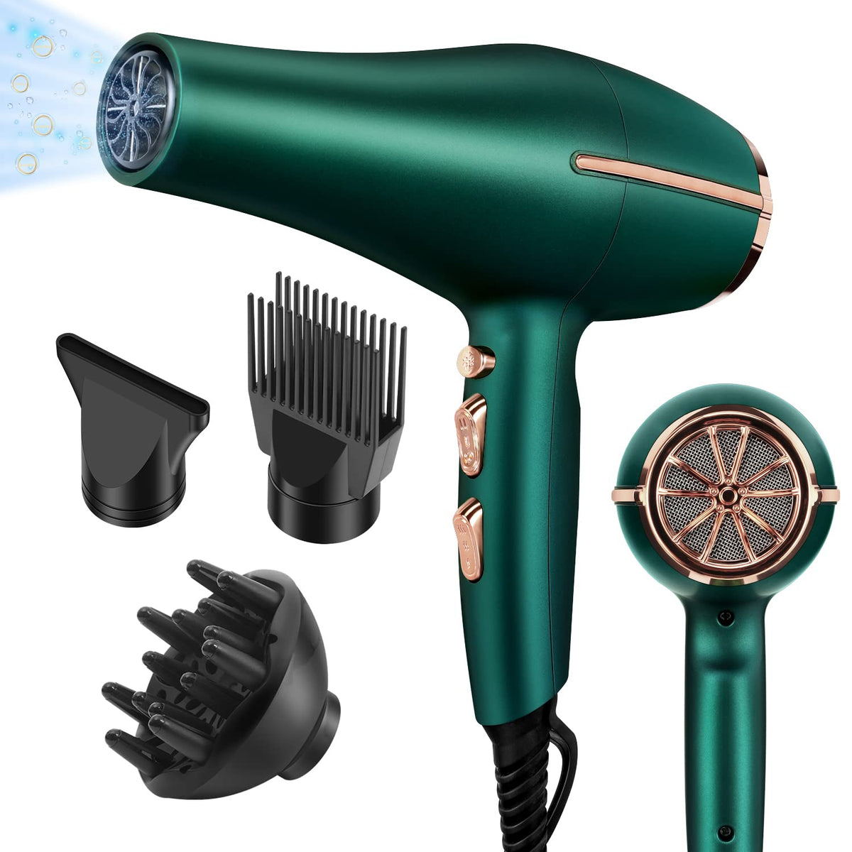 ARDIRO 2000W hair dryer front view shows strong airflow for fast, efficient drying.