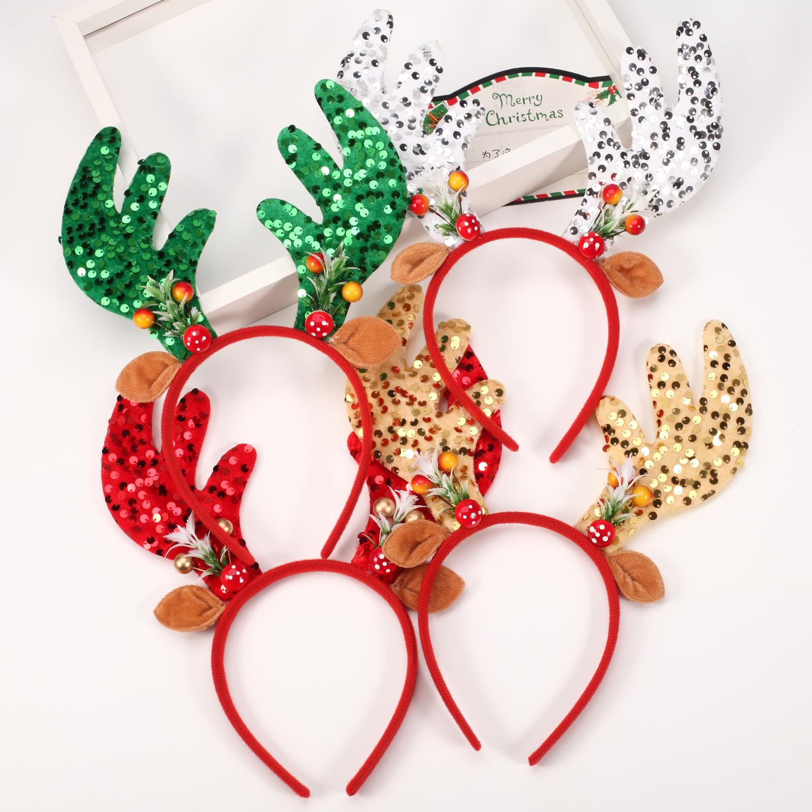 Ardorchid Christmas headband offers one-size-fit-most comfort for long events.