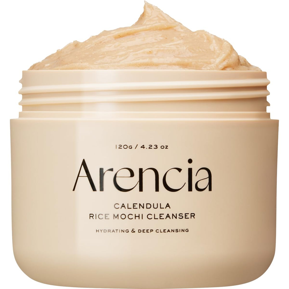 ARENCIA Calendula Rice Mochi Cleanser bottle with a gentle hydrating cleanse.