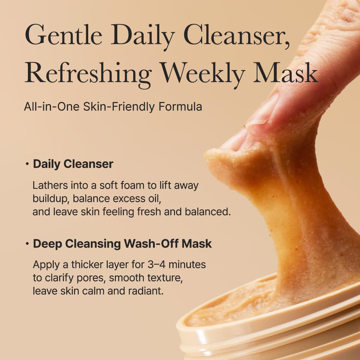 ARENCIA Calendula Rice Mochi Cleanser on sensitive skin appears calming.