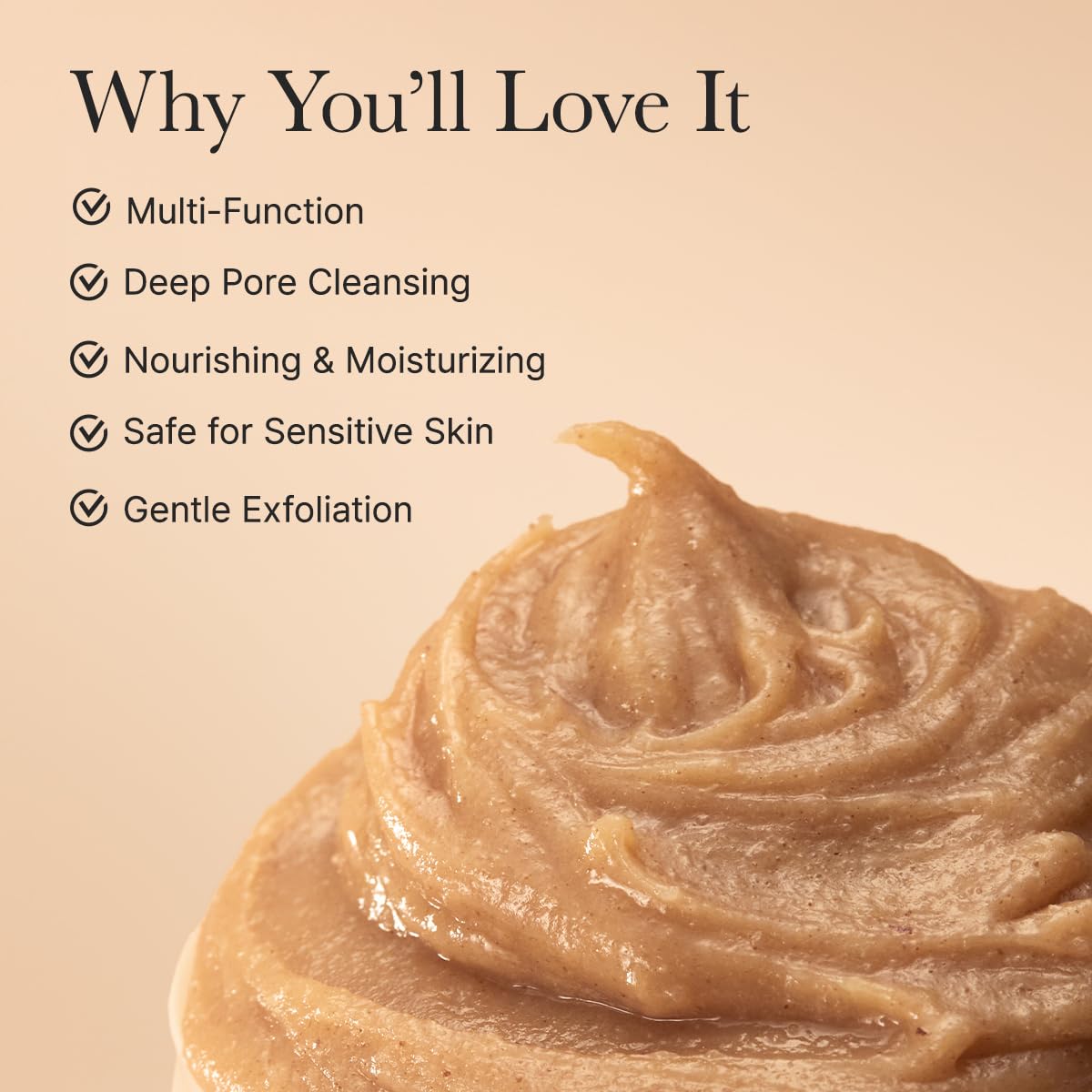 ARENCIA Calendula Rice Mochi Cleanser texture close-up highlights gentle exfoliation.