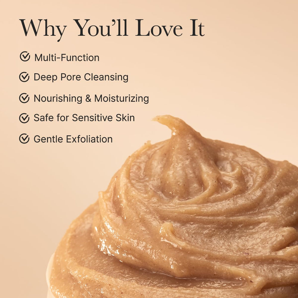 ARENCIA Calendula Rice Mochi Cleanser texture close-up highlights gentle exfoliation.