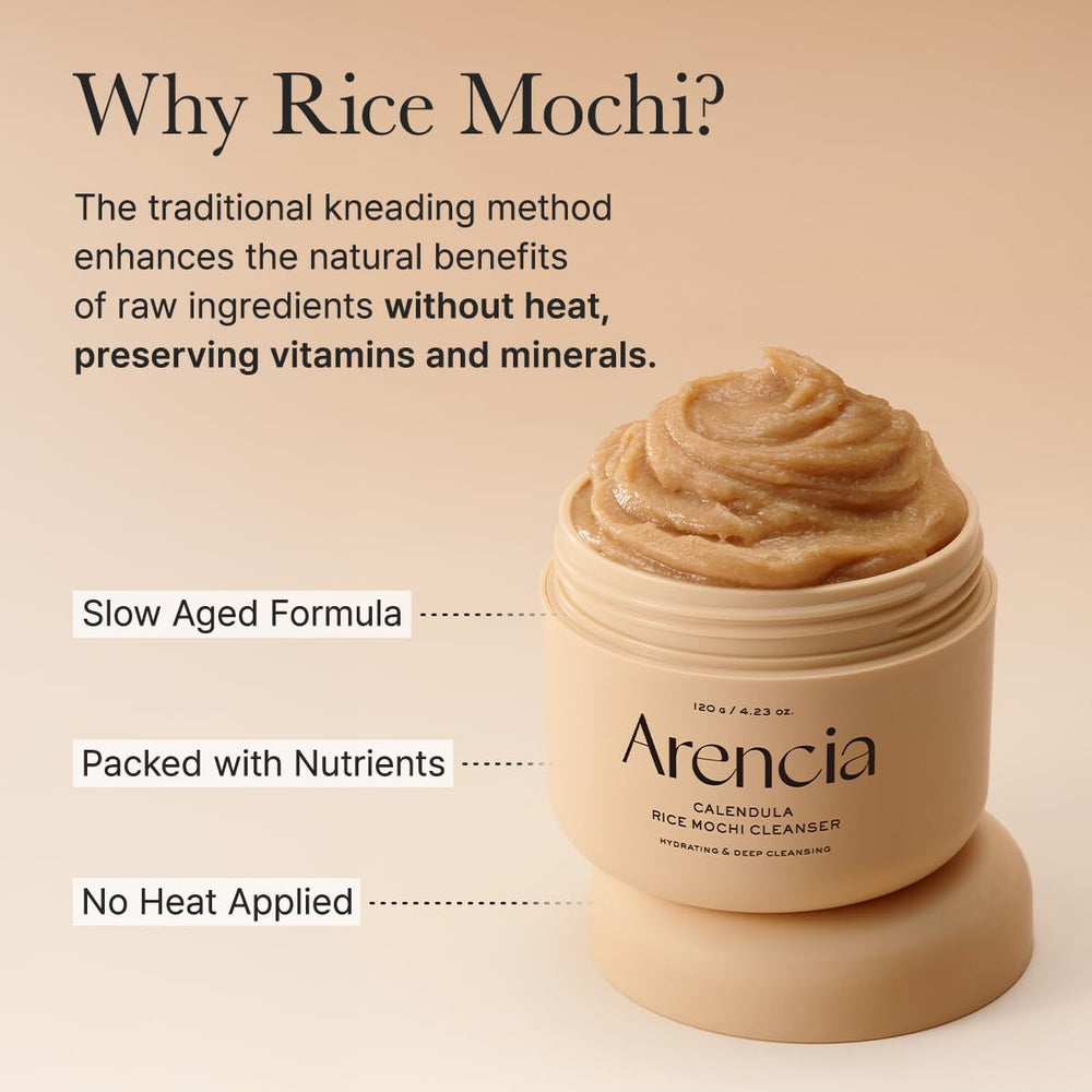 ARENCIA Calendula Rice Mochi Cleanser travel-friendly bottle suits on-the-go skincare.