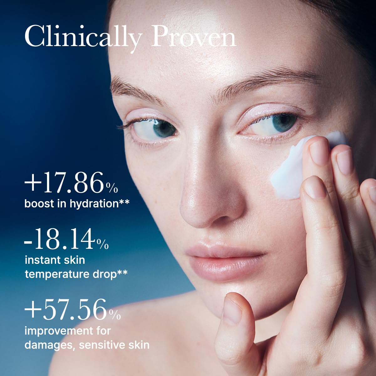 ARENCIA Deep Water Surge Cream blue packaging on vanity display