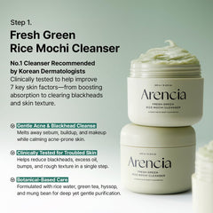 Arencia Glass Skin Renewal Set cleanser image highlights refreshing cleansing for smoother pores.