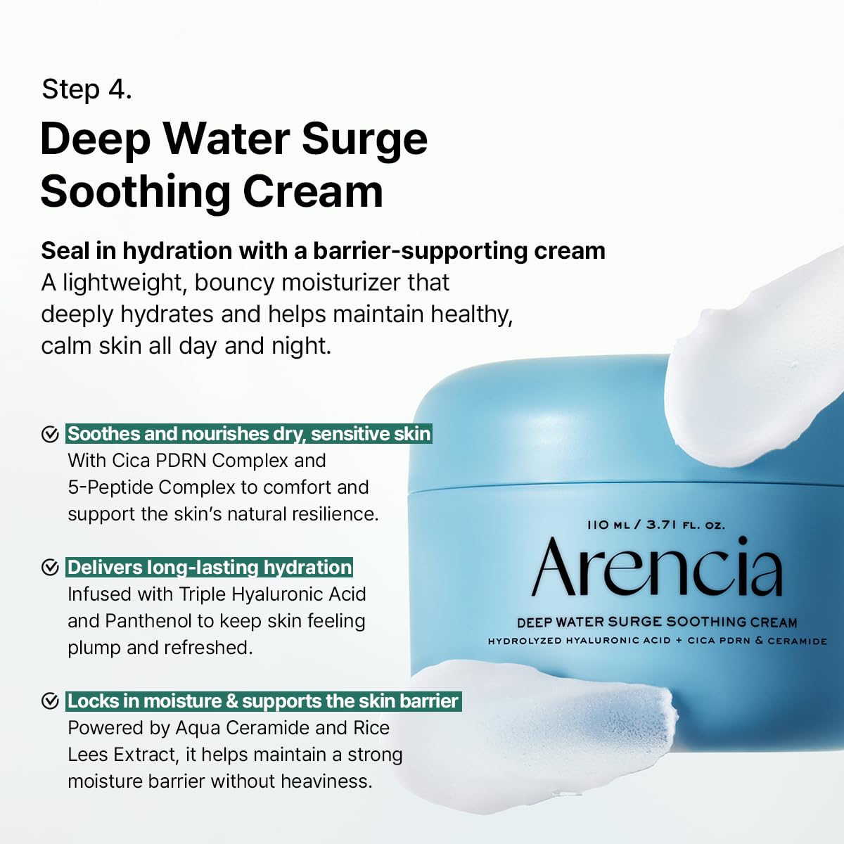 Arencia Glass Skin Renewal Set serum image suggests dark-spot smoothing and glow.