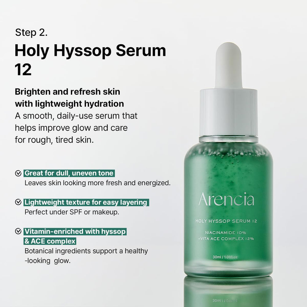 Arencia Glass Skin Renewal Set toner image emphasizes hydrating pore refinement.
