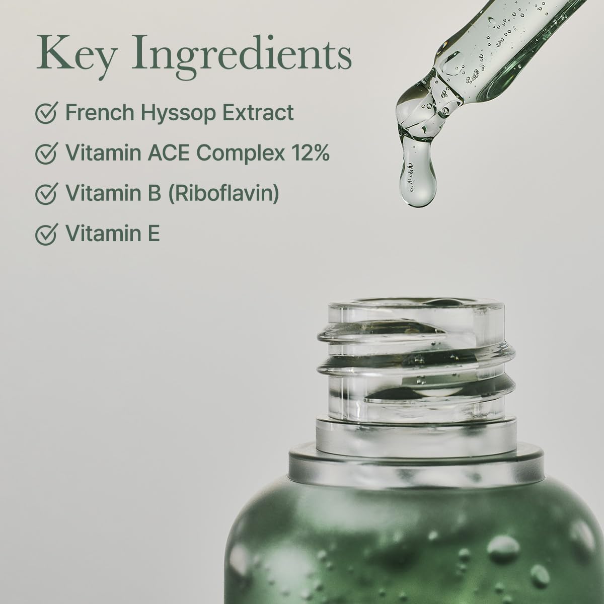 ARENCIA Hyssop Glow Serum application routine demonstrates quick absorption