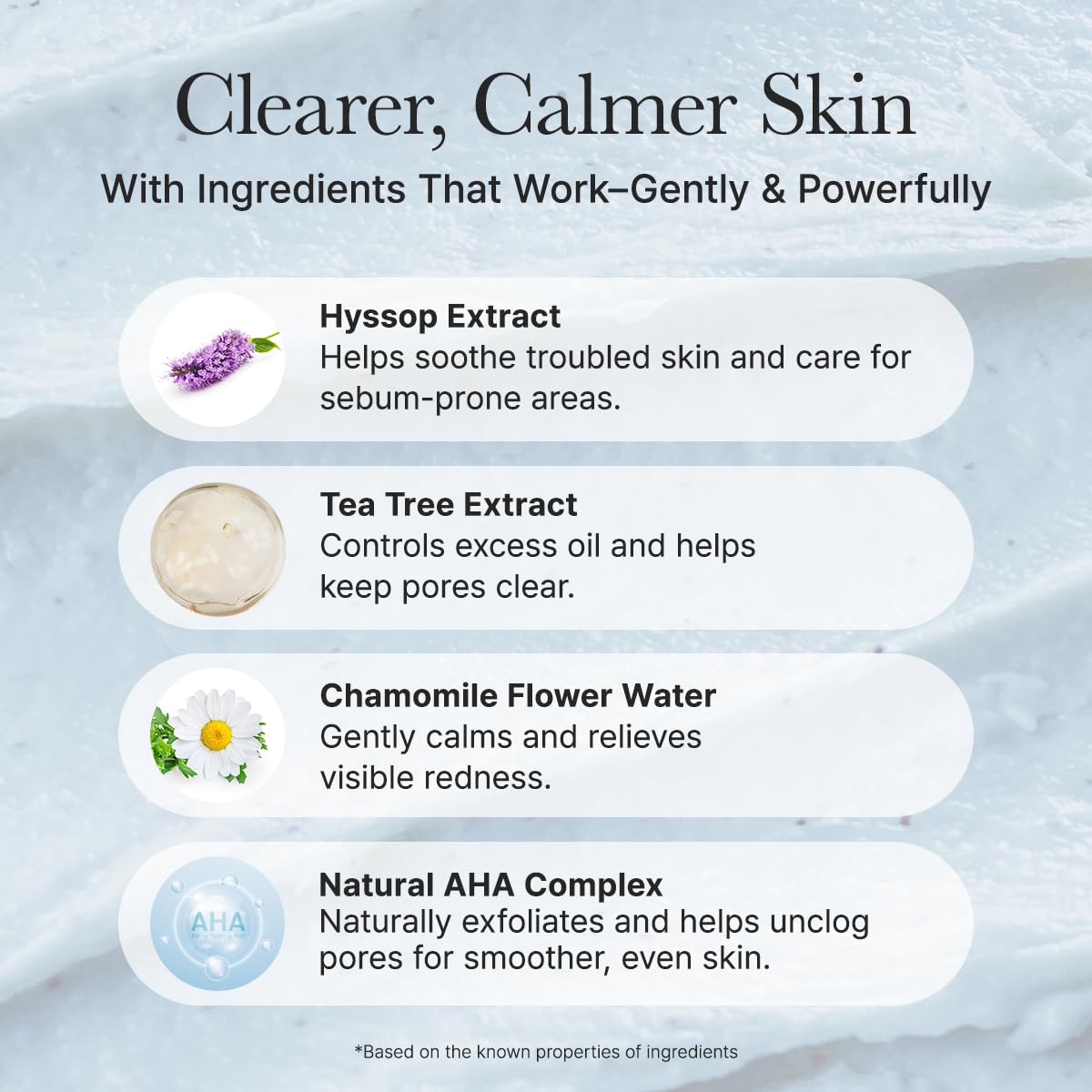 Foaming lather of ARENCIA Hyssop Rice Cake Cleanser showing light cleanse action
