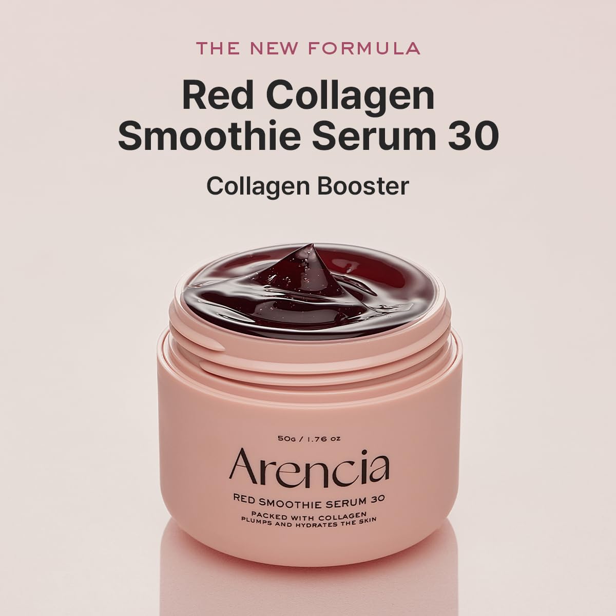 Arencia Overnight Red Smoothie Serum pump demonstrates easy nightly application for a soothing routine.