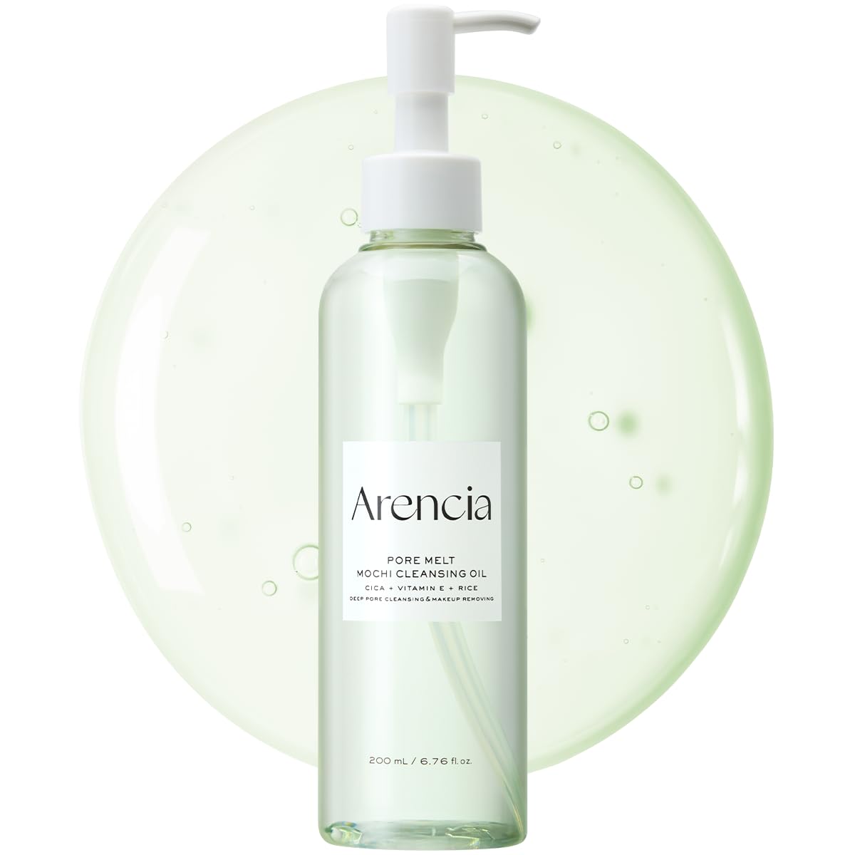 ARENCIA Pore Melt Mochi cleanser bottle shows gentle cleansing for makeup removal