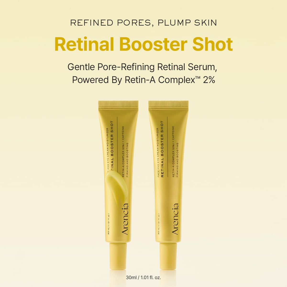 Arencia Retinal Booster Shot Serum dispenser for precise nightly application