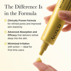 Arencia Retinal Booster Shot Serum texture close-up shows lightweight feel