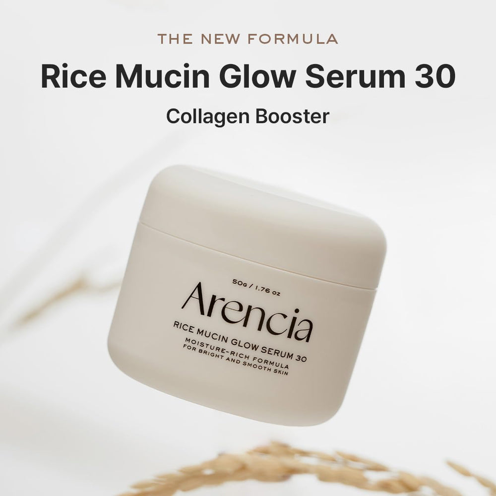 Arencia Rice Mucin face mask texture close-up for smoother skin.