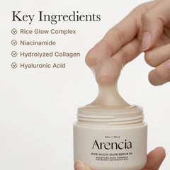 Arencia Rice Mucin Overnight Glow Serum ready for nightly glow routine.