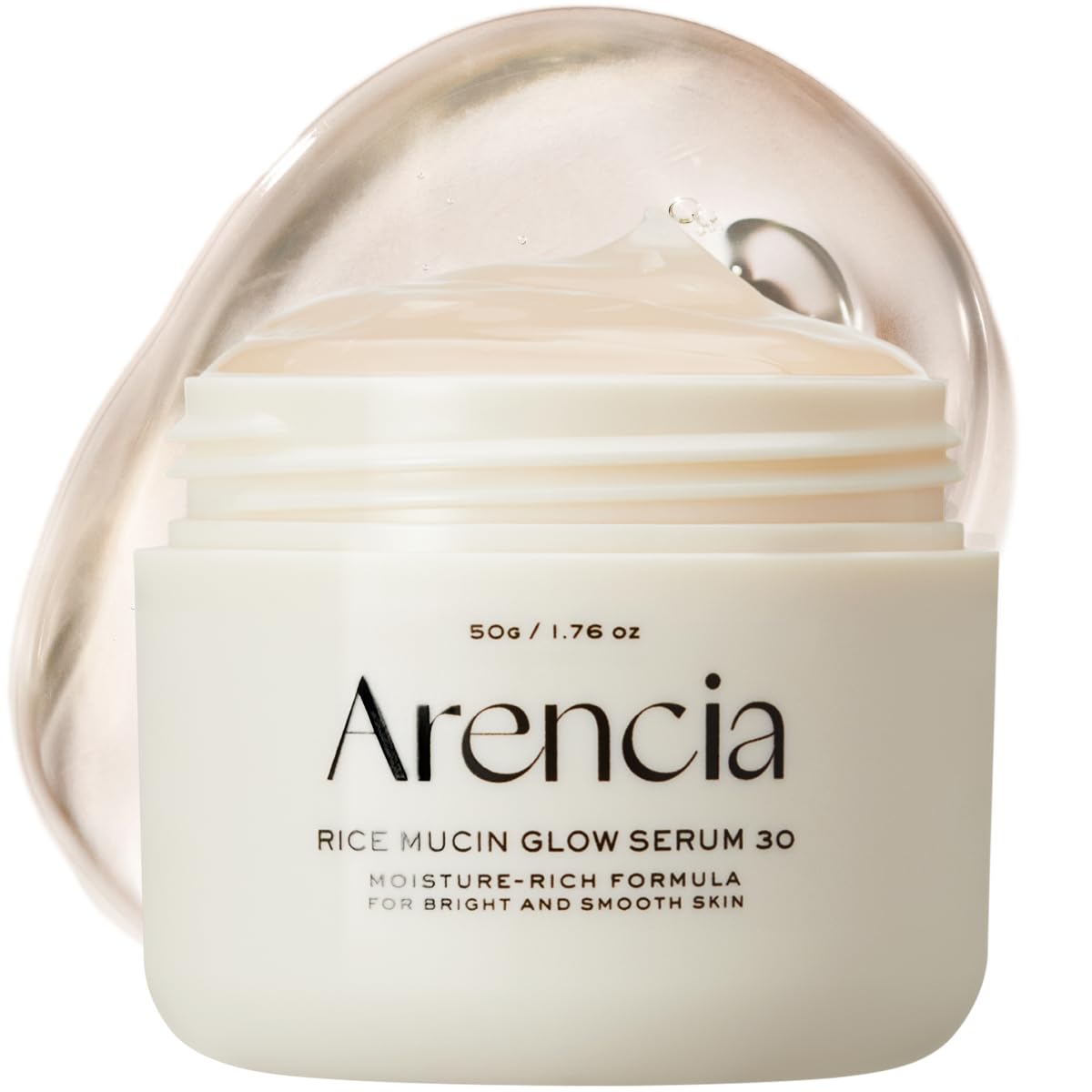 Arencia Rice Mucin Overnight Serum bottle glows with hydration for radiant skin.