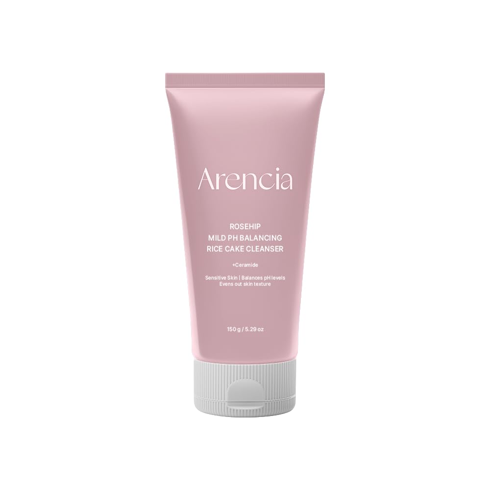 ARENCIA Rosehip Rice Cake Cleanser bottle pour for gentle everyday cleansing