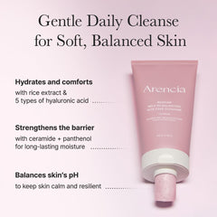 ARENCIA Rosehip Rice Cake Cleanser foaming lather demonstrates mild cleansing action