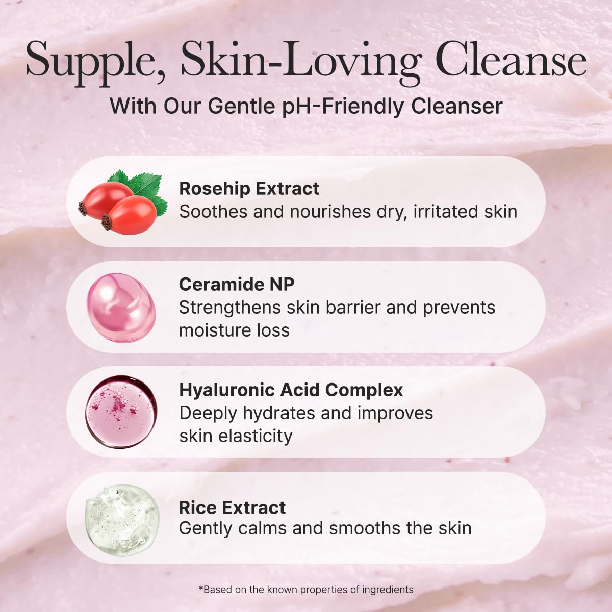 ARENCIA Rosehip Rice Cake Cleanser packaging reflects clean, hypoallergenic formulation