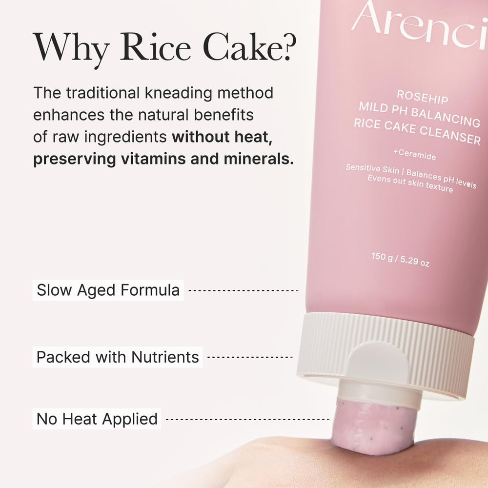 ARENCIA Rosehip Rice Cake Cleanser sensitive-skin tested for comfort