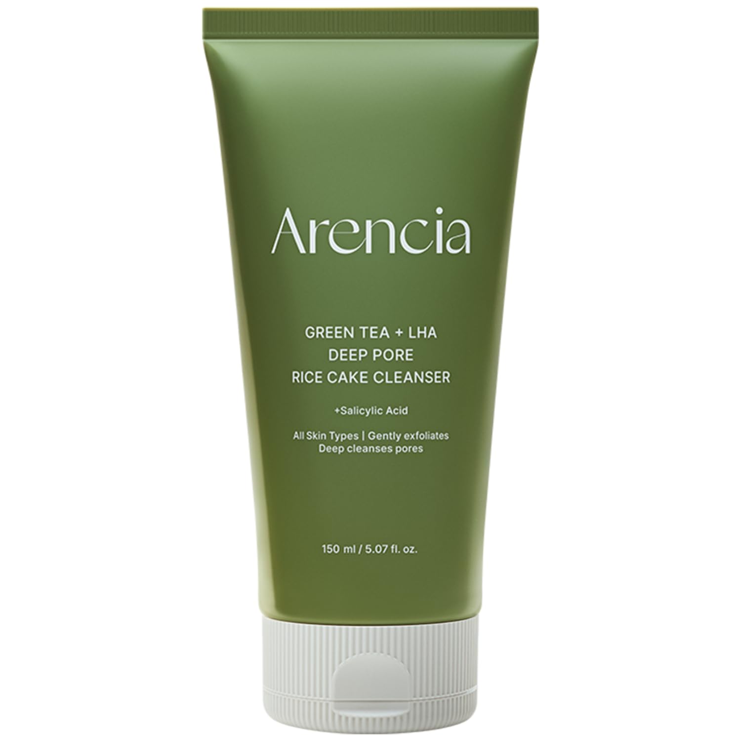 ARENCIA salicylic cleanser bottle shows pore cleansing for clearer-looking skin.